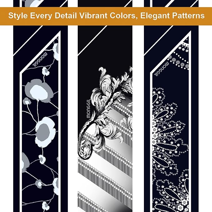 Skinny Scarf 3 Pack for Women – Bag Scarf, Silk Hair Scarves (Original Prints, Premium Twill, 3 Designs)