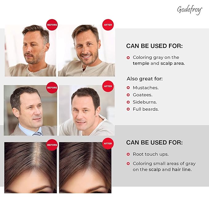 Godefroy Hair Color TK 20 Application and 4 oz Coloring Stain Remover Combo, Complete Coverage of Gray Hair Roots, Salon Quality Results - Light Brown