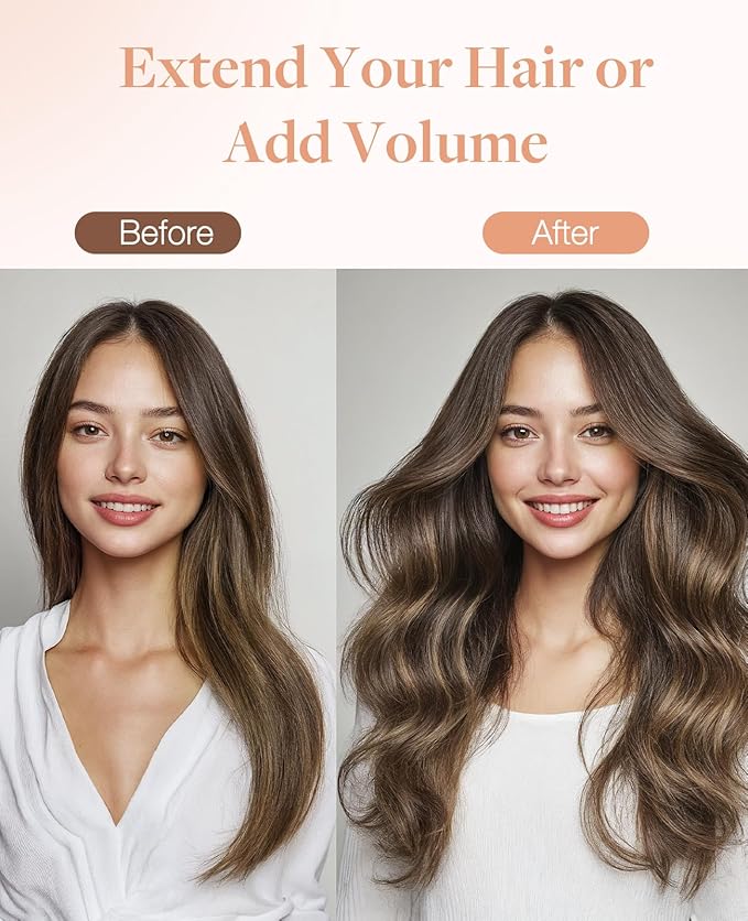 GOO GOO Invisi Edge Tape in Hair Extensions Human Hair, 4/27/4 Balayage Chocolate Brown to Caramel Blonde 20pcs 14inch 50g, Virgin Remy Hair, Seamless Injected Tape, Natural Look