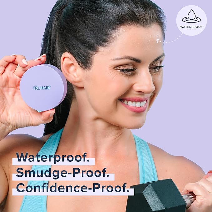 TRUHAIR Root & Scalp Cover Up Pressed Powder Compact, Waterproof, Weightless Hair Coverage & Bald Spot Concealing, Root Touch Up Hair Color for Gray Coverage & Thinning Areas, 0.35 Oz (Medium Brown)