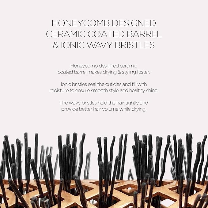 Magic Curling Round Brush (Wavy 1.3 Inch), Non-electronic, Self-Standing Round Quick Styling Brush, Great Blowout, Ceramic Coated/Ionic Thermal Barrel, Blowout Volume, Wave Styler