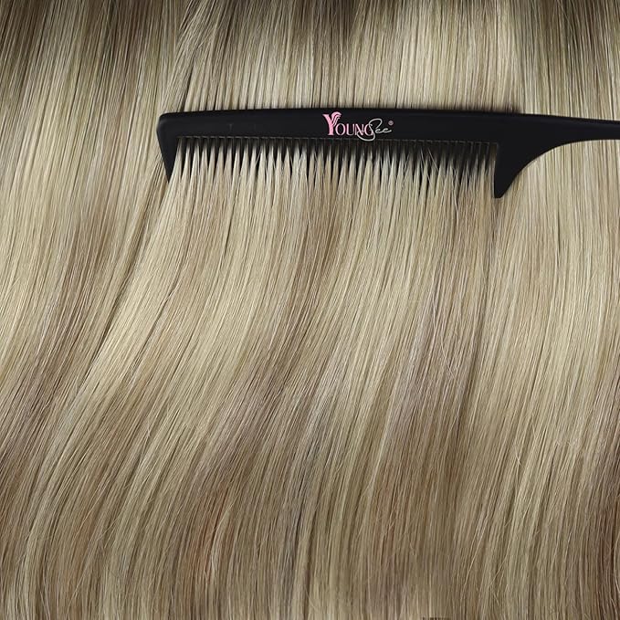 YoungSee Tape in Extensions Human Hair Ombre Blonde Tape in Hair Extensions Ash Blonde Ombre Platinum Blonde Tapes ins Human Hair Extension 14In 20pcs 50g Tapein Hair Extension Real Human Hair