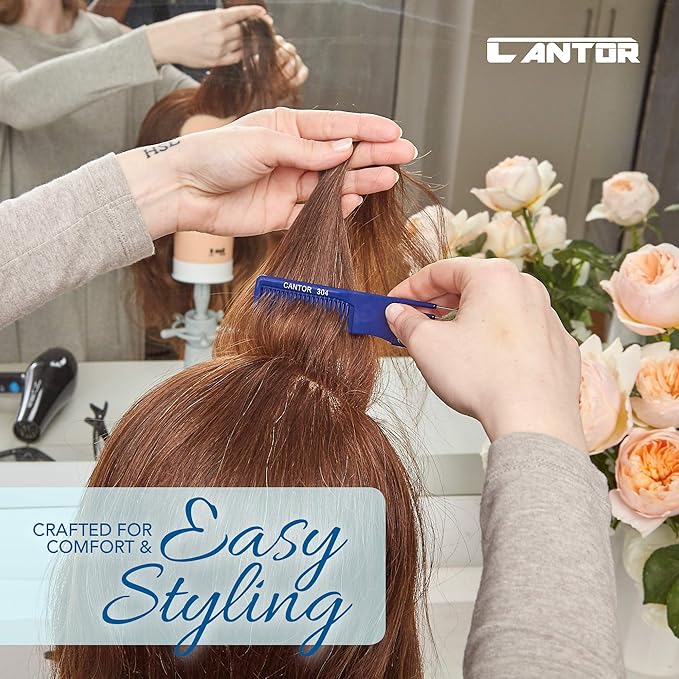Lift Teasing Comb and Hair Pick 5 Pack Stainless Steel Lifts - Chemical and Heat Resistant Detangler - Anti Static Comb For All Hair Types By Cantor