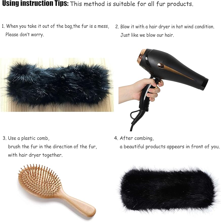 sy soul young Faux Fur Headband with Elastic for Women's Winter Earwarmer Earmuff