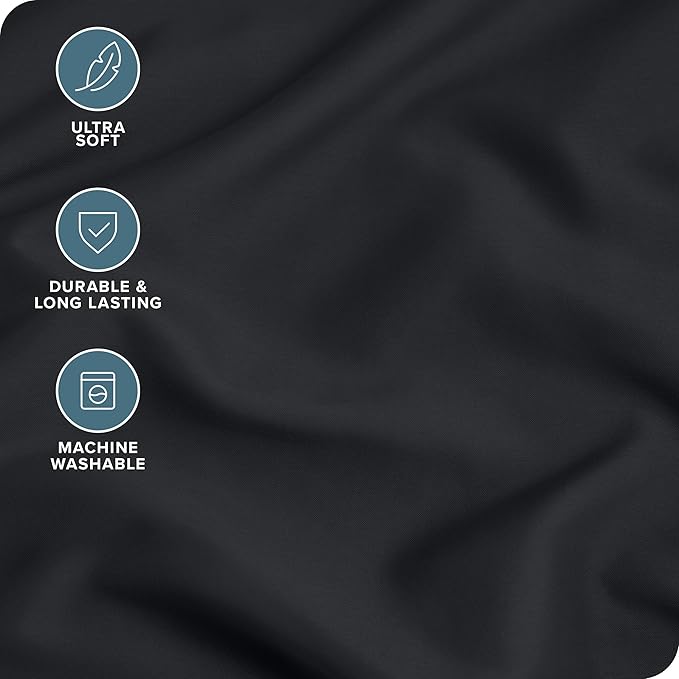 Bare Home 4 Pillowcases - Premium 1800 Ultra-Soft Collection - Bulk Pack - Double Brushed - Hypoallergenic - Wrinkle Resistant - Easy Care (King - 4 Pack, Black)
