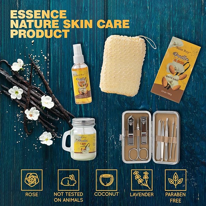 Spa gift baskets Luxury gifts, Christmas Gifts for Women, Large basket 25 pcs for Women & Men Bath and Body Shower Bath Kit, Vanilla Honey Almond birthday gifts bath gift Spa Kit, Mother's Day Gifts