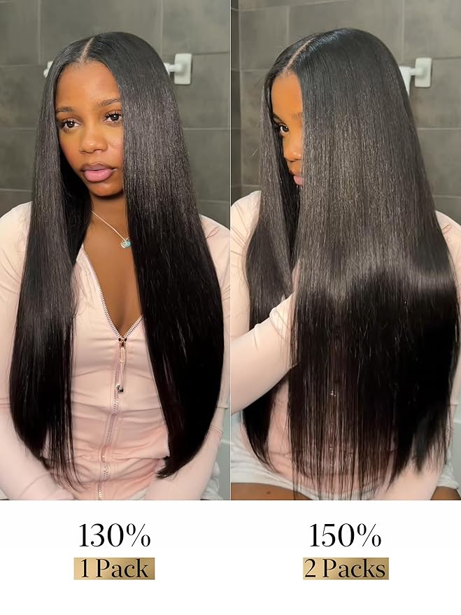 LUVME 0.59mm Zero Trace Invisible Clip in Hair Extensions, Yaki Straight 6 Pcs 100g 22 Inch, 100% Real Human Hair Clip Ins, Zero Trace Wide Wefts, Fast Clip In Routine for Office & Special Events