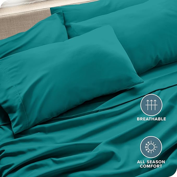 Bare Home Microfiber King Pillowcase Set of 4 - Emerald, 20x40