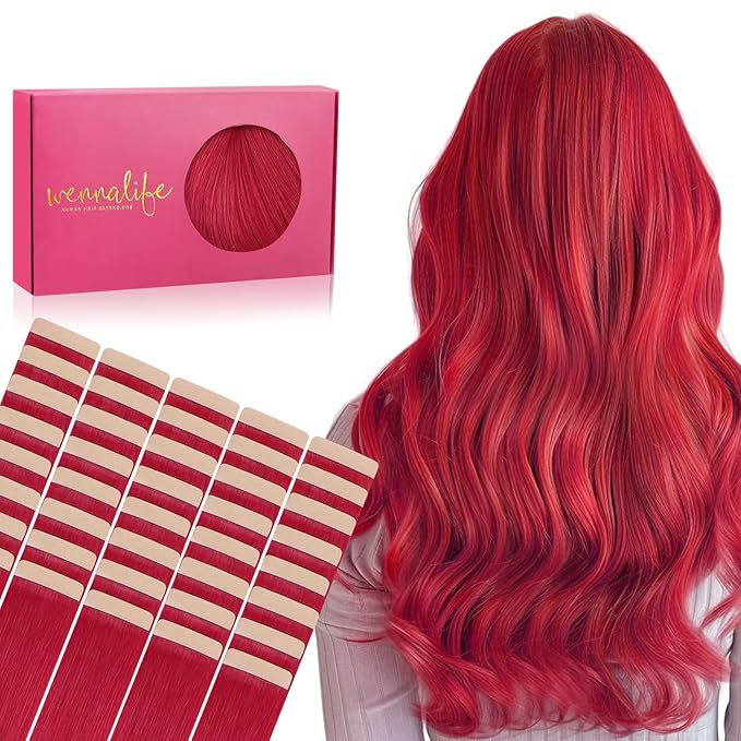 WENNALIFE Tape in Hair Extensions Human Hair, 40pcs 100g 18 Inch Light Blonde Highlighted Golden Blonde Remy Hair Straight Tape in Extensions Invisible Reusable Real Hair Extensiones De Cabello Humano