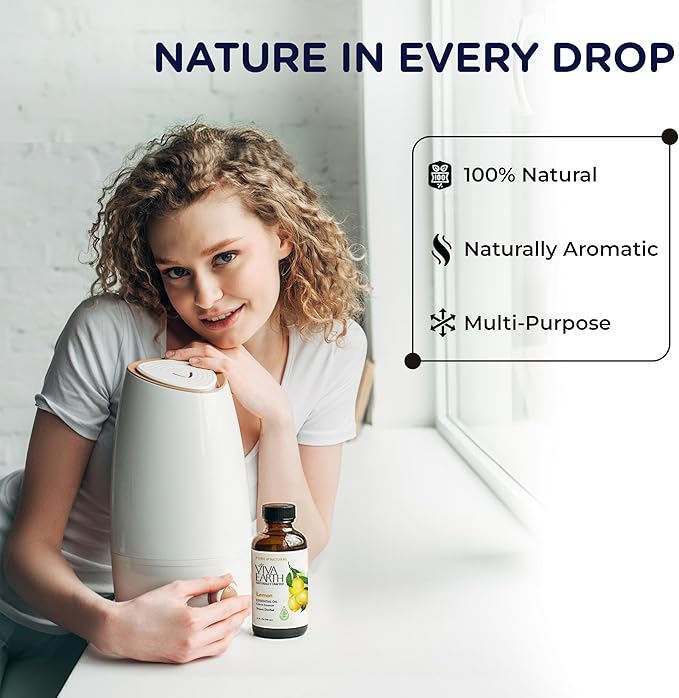 Lemon Essential Oil – Pure and Natural Bright, Zesty Citrus Aroma for Diffusers, Home Fragrance, Hair and Skin Care, DIY Beauty, Soap and Candle Crafting – with Dropper, 4 oz