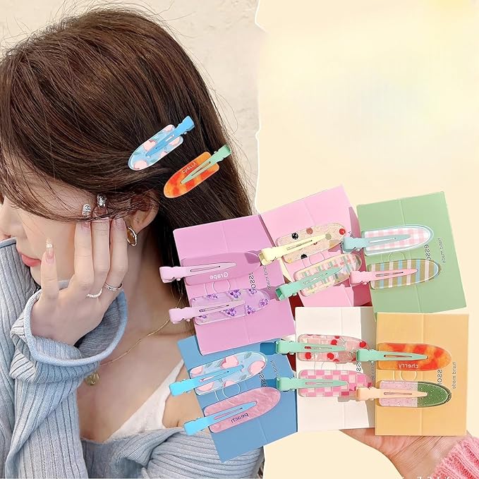 2 Pcs Cute fruit hair clip for Women Girls thick,thin hair.No Bend No Crease Hair Clips for styling sectioning hair barretters fine (Watermelon soda)