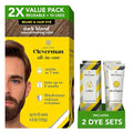 2X Pack Cleverman Hair & Beard Dye Kit for Men, All-in-One Reusable Mens Hair Color, Natural Gray Coverage, Ammonia-Free Beard Mustache Dye for Men (Dark Blond)