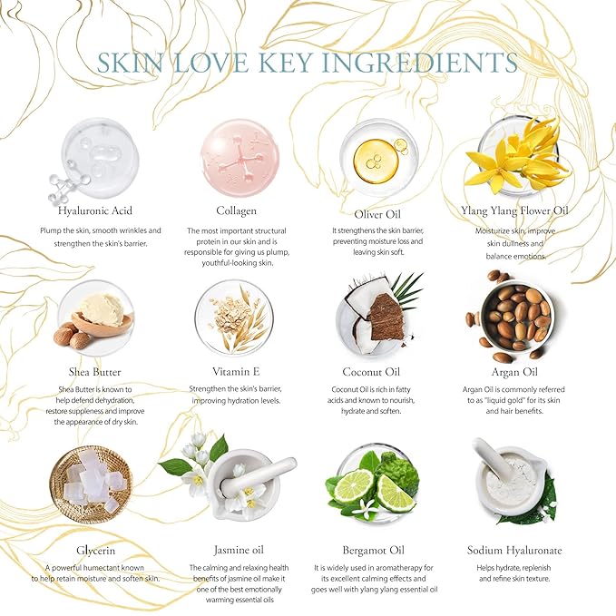 Spa Gift Set, 28pcs Ylang Facial Skin Care Set includes Face Cream, Bath Oil, Serum, Shower Accessories, Clay Mask. Bath & Body Set, Body & Facial Kit for Women & Men, Birthday, Christmas, Dad, Mom