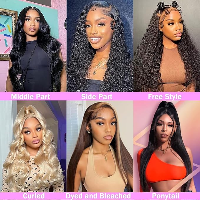 13X6 Lace Front Wigs Human Hair Pre Plucked With Baby Hair 30 Inch 180 Density Glueless Transparent HD Straight Lace Front Wigs Lace Frontal Wigs for Women Natural Black Color