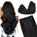 GOO GOO Clip in Hair Extensions Real Human Hair, Remy Human Hair Extensions Clip ins for Women, Natural Human Hair, 20inch 180g 9Pcs, #1B Natural Black