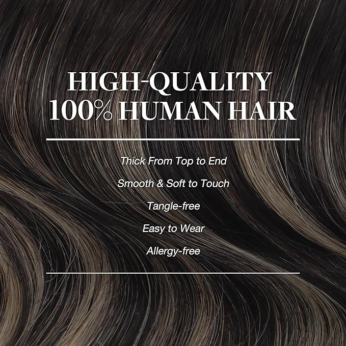 GOO GOO Clip in Hair Extensions Real Human Hair, Remy Human Hair Extensions Clip ins for Women, Natural Human Hair, 22inch 120g 7Pcs, 1B/16/1B Balayage Natural Black to Light Blonde