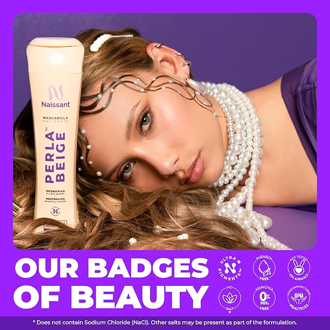 Naissant Set Purple Shampoo & Toning Mask | Eliminates Brassiness | Neutralizes Yellow & Orange Tones | Paraben, Ammonia & Sulfate Free | Pro-Vitamin B5, Olive Oil & Honey (Pearl Blonde) 10.1 Fl Oz