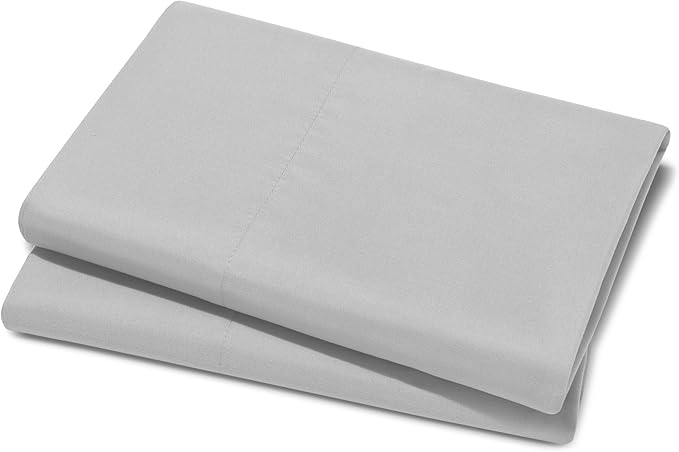 Bare Home Microfiber Pillow Cases - King 20x40 - Cooling Pillowcases - Double Brushed - Easy Care - Envelope Closure (King Pillowcase Set of 2, Cloud Grey)