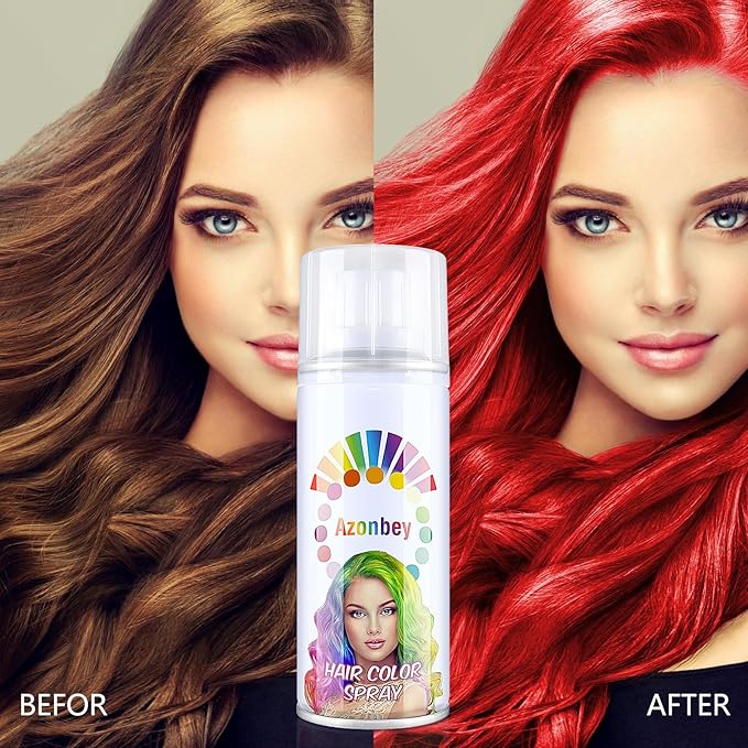 Halloween Hair Spray,Temporary Hair Color Spray for Women Kids Men,Washable Hairspray,Colored Hair Spray,Color Hairspray for Halloween,Party,Cosplay,Christmas Day (#Red)
