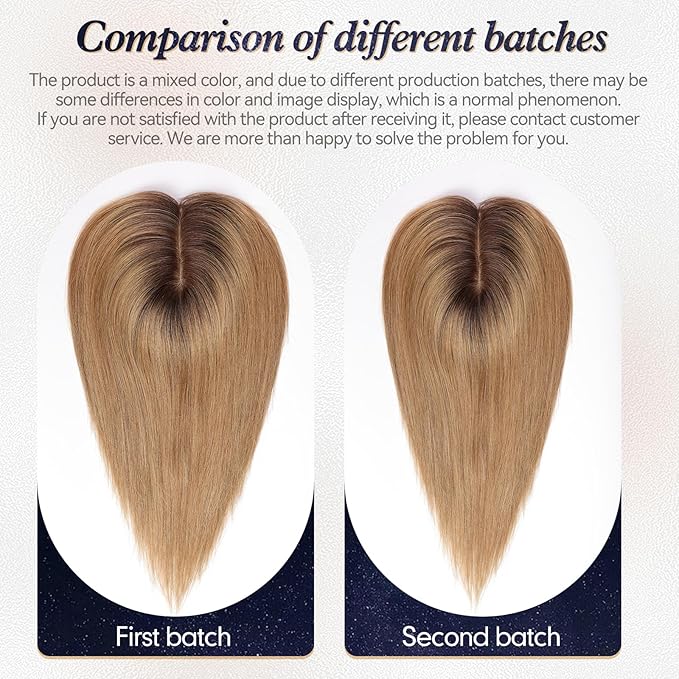 starluck Hair Toppers for Women Real Human Hair, 5"*5.5"Large Coverage Ombre Ash Blonde HairTopper No Bangs,100% Real Human Hair Toppers for Women with ThinningHair,Cover Gray Hair Roots