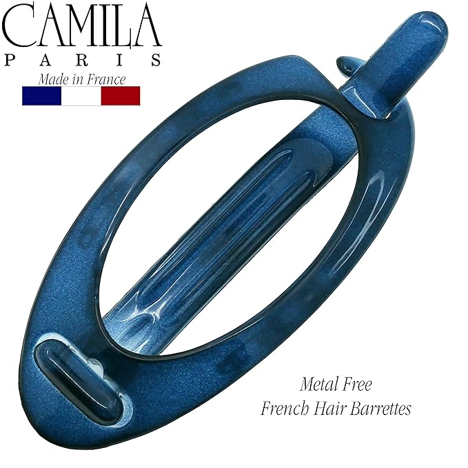 Camila Paris CP3116 French Hair Barrette Clip, Flexible Ponytail Holder No Metal Parts, Strong Hold Grip Hair Clips for Women, No Slip and Durable Styling Girls Hair Accessories, Made in France