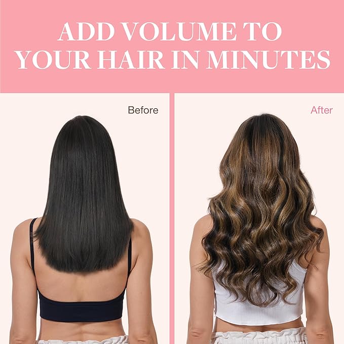 GOO GOO Clip in Hair Extensions Real Human Hair, Remy Human Hair Extensions Clip ins for Women, Natural Human Hair, 24inch 120g 7Pcs, 1B/6/1B Balayage Natural Black to Chestnut Brown