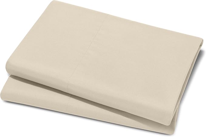 Bare Home Microfiber Pillow Cases - King 20x36 - Cooling Pillowcases - Double Brushed - Easy Care - Envelope Closure (King Pillowcase Set of 2, Sand)