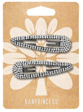 2Pcs 2.4Inch Rhinestone Snap Hair Accessories, Barrettes for Women, Girls, Bridal, Wedding, Party, Prom (Black)