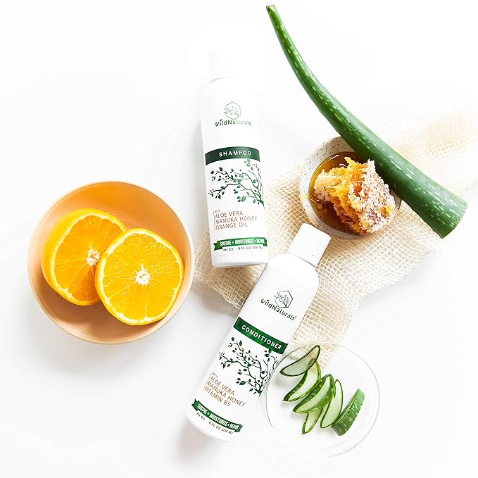 Natural Manuka Honey Eczema & Psoriasis Conditioner - Soothing Moisturizer for Scalp - Sulfate-Free Dandruff Relief with Aloe Vera - Ideal for Oily Hair - Nourishes Hair Growth with Coconut Oil