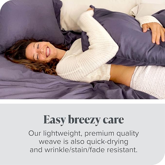 Bare Home Microfiber King Pillowcase Set of 4 - Light Blue, 20x40