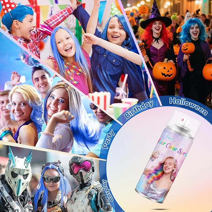 Pink Temporary Hair Color Spray - Washable & Non-Sticky Hair Dye for Halloween, Cosplay, Parties-Safe for Kids, Women & Men - Quick-Drying & Easy to Wash Out(120ml) ﻿