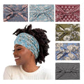 Artilady Wide Bandana Headbands for Women-Boho Bandeau Head Band Bohemian Paisley Red Headwrap Soft Athletic Elastic Sweat Non Slip Hair Bands for Curly Hair Accessories 6 PCS
