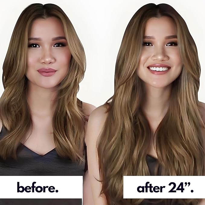 Irresistible Me Real Human Hair Extensions Clip Ins – 100% Human Hair Clip In Extensions for Length & Volume – Invisible Extension – Heat Resistant & Dyeable – Dark Blonde, 24 Inches