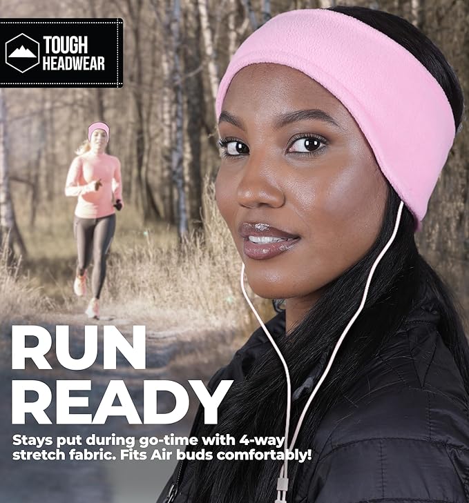 Tough Headwear Winter Headbands for Women - Ear Warmers - Ear Muffs for Winter - Fleece Headband for Men & Women for Cold Weather