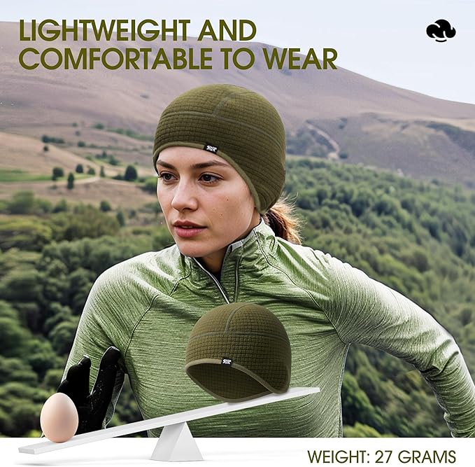 Skull Cap Helmet Liner, Winter Thermal Cycling Cap for Men & Women, Lightweight Cycling Hat for Biking Running Outdoor Work