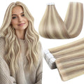 Full Shine Invisible Injection Tape in Hair Extensions Color 18 Ash Blonde and 613 Blonde 20 Inch Seamless Skin Weft Injected Tape ins Extensions Human Hair 50 Grams 20 Pcs for Women Party
