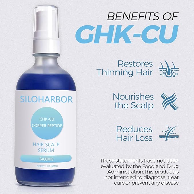 GHK-Cu Peptide, GHK-Cu Copper Peptide Hair & Scalp Serum – 2400mg, Dry Scalp Moisturizer Spray, 4% Copper Peptides – Fast-Absorbing, Water-Based Formula for Hair Softness & Shine