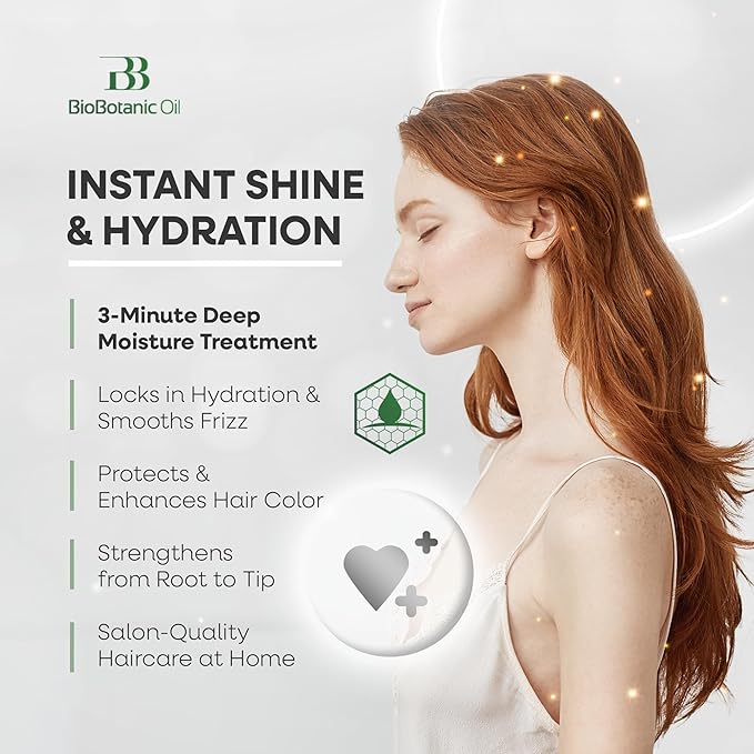 Bio Botanic Oil Range – Magic Conditioner for Colored, Dry & Damaged Hair with Organic Coconut Oil & Shea Butter, SLS-Free Deep Moisture & Repair in Just 3 Minutes, Nourishes & Protects Color