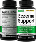 Greenford Eczema Treatment & Support for Natural Relief - Made in USA - Skin Vitamins & Herbals for Eczema, Acne, Psoriasis, Rosacea Treatment with Zinc, Niacinamide & Probiotics - 60 caps