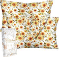 2 Pack Mulberry Silk Pillowcase for Hair and Skin - Standard Size 20 x 26 Inches with Hidden Zipper Sunflower 19 Momme Soft Sleeping Silk Pillow Case for Women, Moms