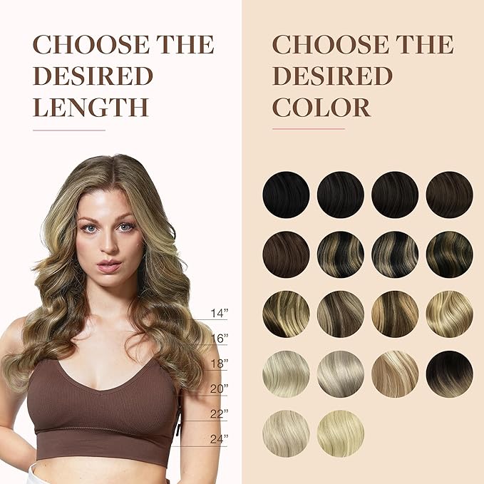 GOO GOO Clip in Hair Extensions Real Human Hair, Remy Human Hair Extensions Clip ins for Women, Natural Human Hair, 22inch 150g 7Pcs, 3/8/613 Balayage Walnut Brown to Ash Brown and Bleach Blonde