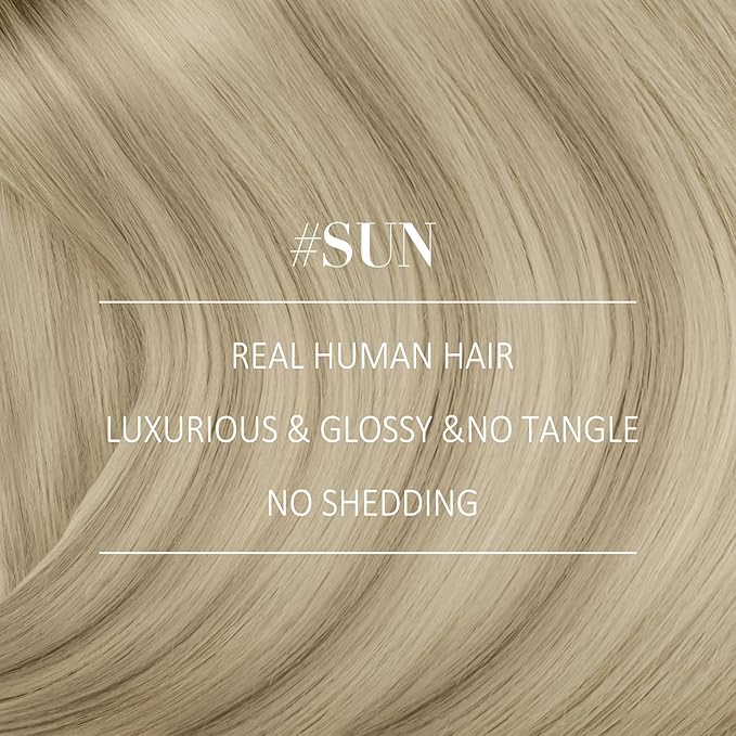 YoungSee Ash Blonde Hair Extensions Clip ins Ombre Platinum Blonde Mix Ash Blond Clip in Extensions Balayaage Real Hair Extensions Clip in Human Hair Long Straight Hair 120G 7Pcs 22Inch