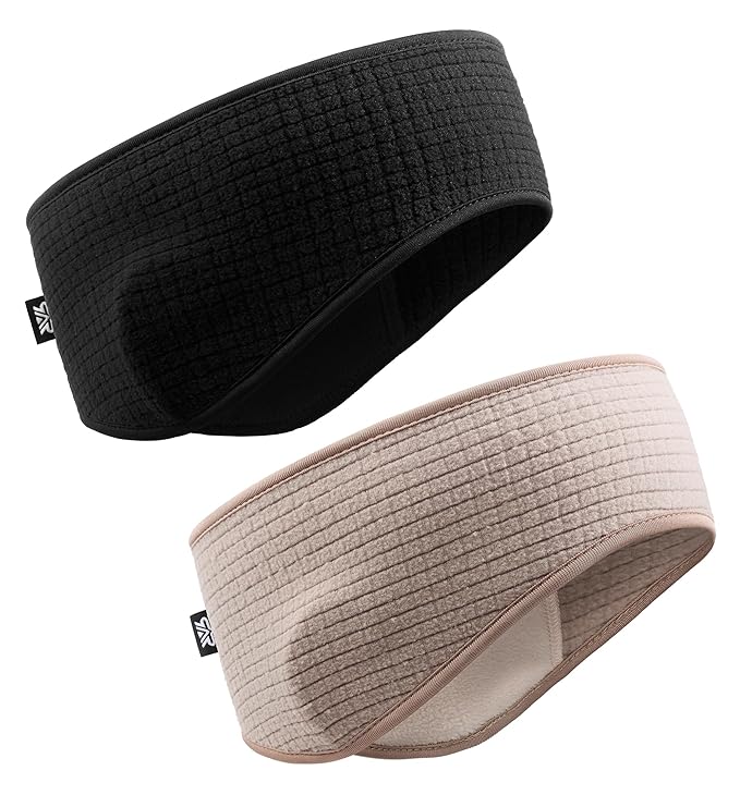 SUNMECI Lightweight Soft Fleece Headband - Breathable Ear Muffs for Men Women in Winter Running Cycling Ski Comfortable Warm for Clod Weather Sports