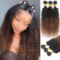 Ombre Bundles Human Hair Water Wave Chestnut Brown Ombre Water Wave Bundles T1B/2/30 Color 100% Real Human Hair Wavy Sew in Weft Weave 14 16 18 Inch