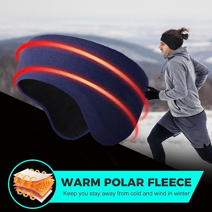 WTACTFUL Double-Layer Fleece Pro, Ear Warmers Muffs Cold Weather Winter Headband Ear Covers for Men Women Ski Running Cycling