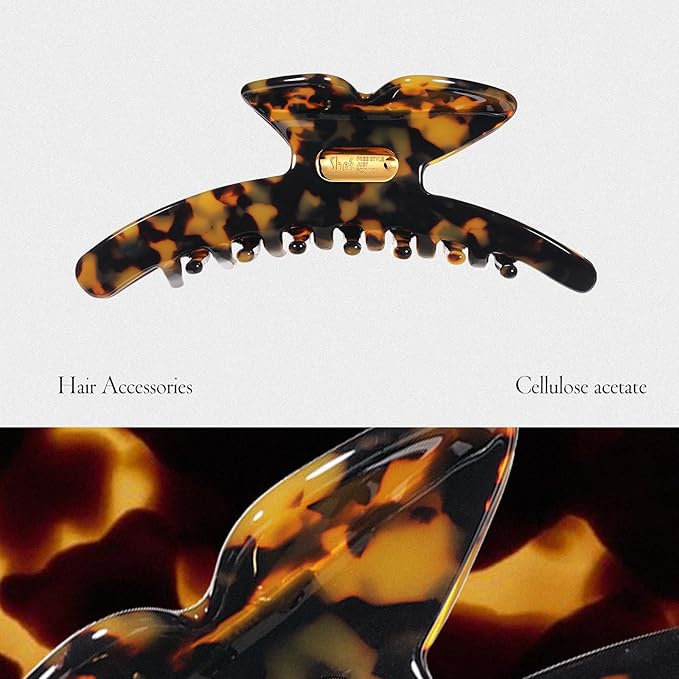 Acetate Hair Clip for Women, SHE'S FREE STYLE JUST FOR YOU [2024 New] Premium Tortoise Shell Hair Claw Clips, Butterfly Hair Accessory (Tortoise-Butterfly)