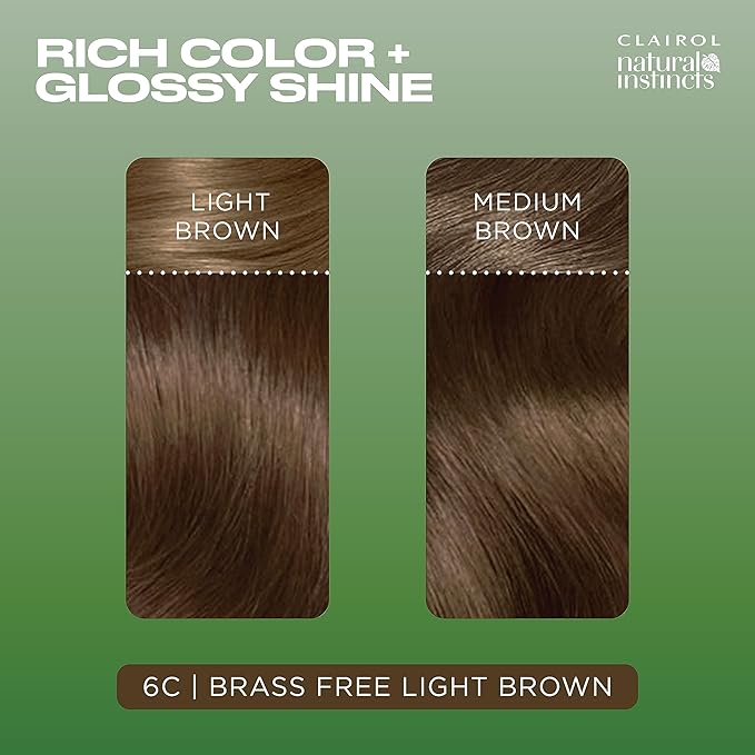 Clairol Natural Instincts Demi-Permanent Hair Dye, 6C Light Brown Hair Color, Pack of 1