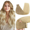 GOO GOO Tape in Hair Extensions Human Hair, O18G/22G Ombre Beige Blonde with Ash Highlights, 26inch 60g 20pcs, Skin Weft Seamless Invisible, Silky Straight with Thick Ends, Remy Human Hair