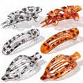 Obeoby 6 Pcs Flat Hair Clips for Women, 3 Types French Flat Claw Clips Hair Accessories Barrettes Large Medium Stocking Stuffers Christmas Gifts (Tortoiseshell)