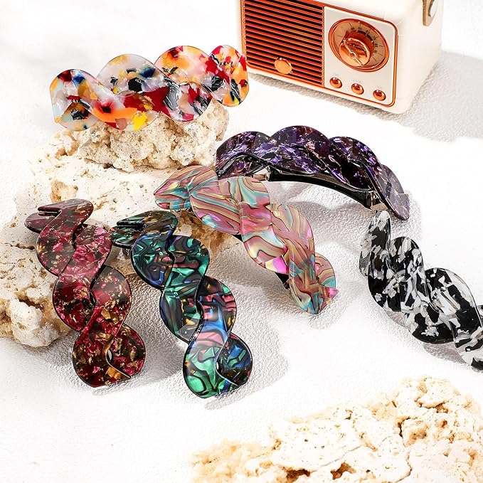 Geyoga 6 Pieces Vintage Hair Barrettes for Women Retro Flower French Pearl Crystal Rhinestones Clips Hair Pins for Women Styling Accessories(Gorgeous Style)